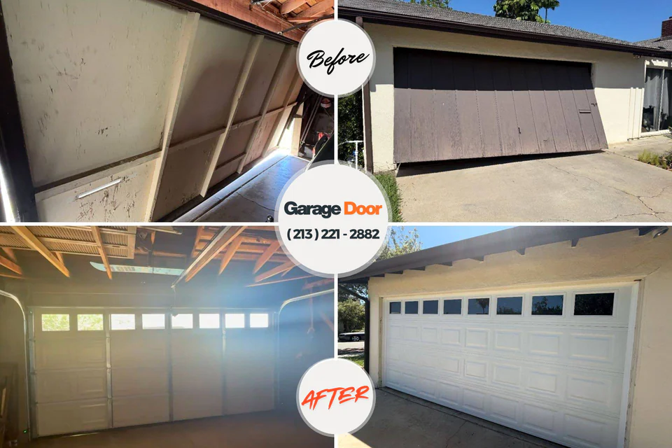 Before and after: garage door installation Tonopah, NV